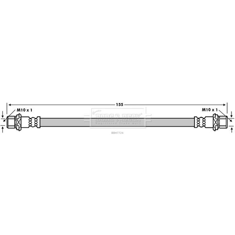 Borg & Beck Brake Hydraulic Hose Line Rear Right BBH7724