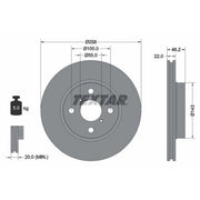 Textar 2 x Vented Front Brake Discs 92164203-x2