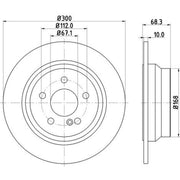 Mintex 2 x Solid Rear Brake Discs MDC1633C-x2