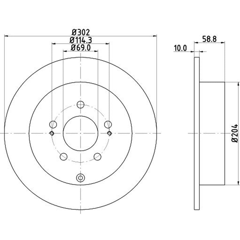 DON 2 x Solid Rear Brake Discs PCD21532-x2