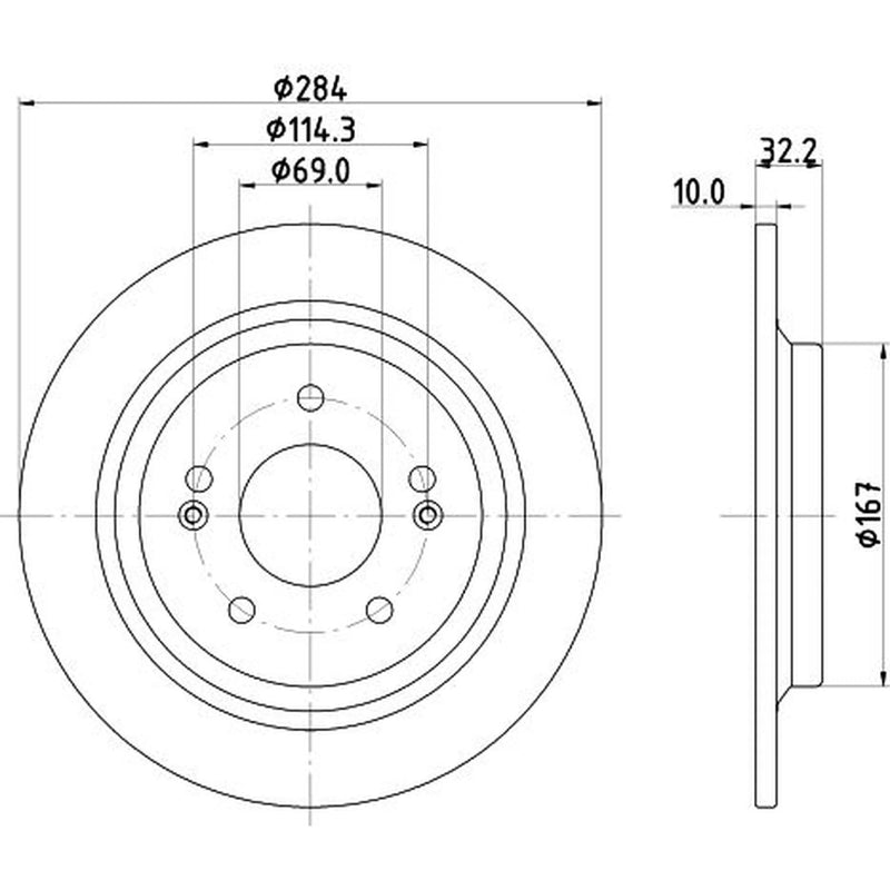 DON 2 x Solid Rear Brake Discs PCD20332-x2