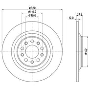 DON 2 x Solid Rear Brake Discs PCD17822