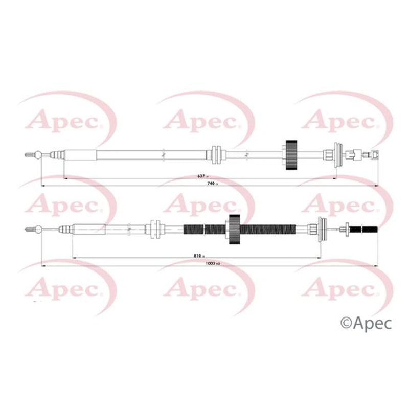 Apec Handbrake Cable Right Rear CAB1693