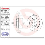 Brembo 2 x Solid Rear Brake Discs 08.9081.21-x2