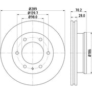 Mintex 2 x Vented Front Brake Discs MDC2217-x2