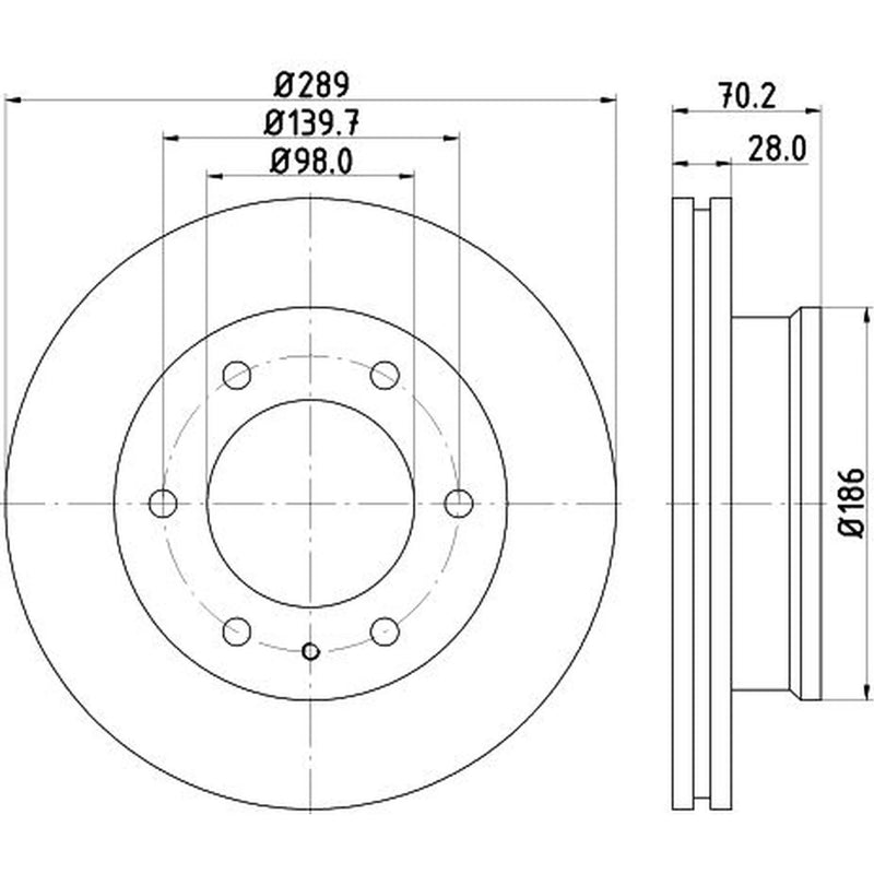 Mintex 2 x Vented Front Brake Discs MDC2217-x2