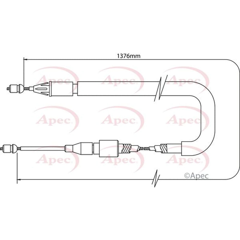 Apec Handbrake Cable Left Rear CAB1355