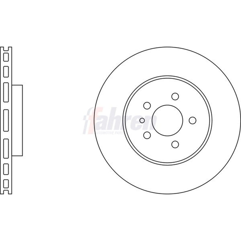 Fahren Front Brake Vented Discs & Pads fits Fiat Tipo 2015-2020 1.3 1.4 1.6