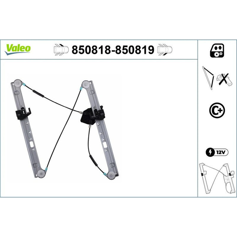 Valeo Electric Window Regulator Lifter Left Front 850818