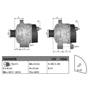 Denso Car Alternator 12V fits Citroën Berlingo / Berlingo First 1999-2005 2.0