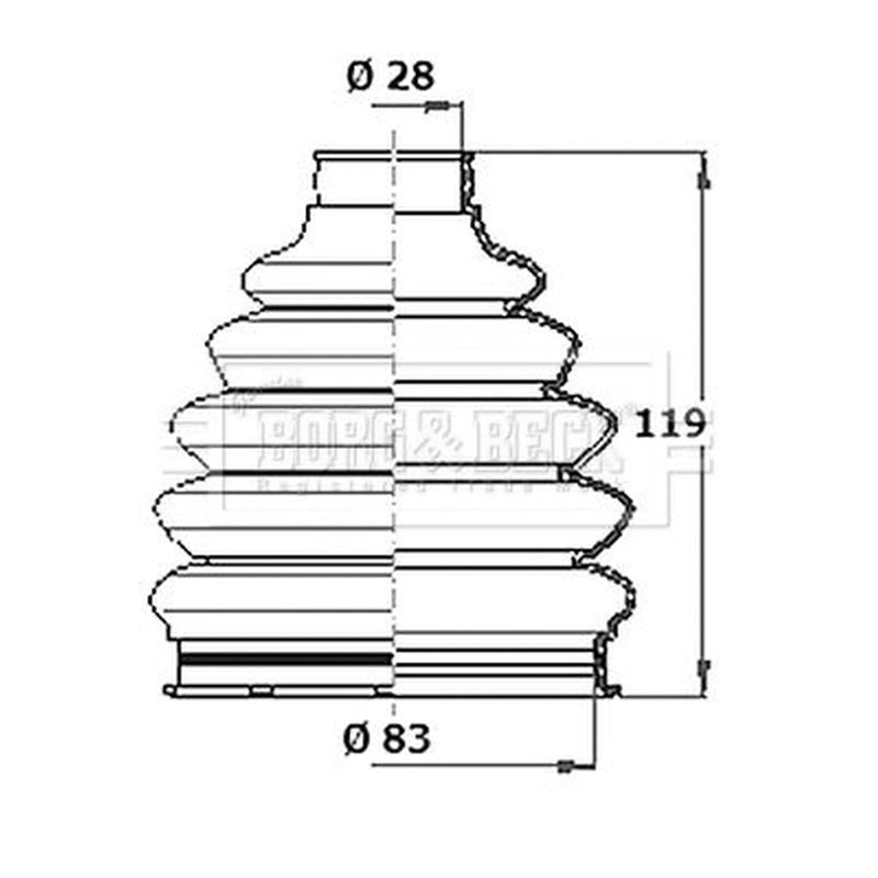 Borg & Beck Drive Shaft Bellow Kit Wheel Side Thermoplast BCB6084