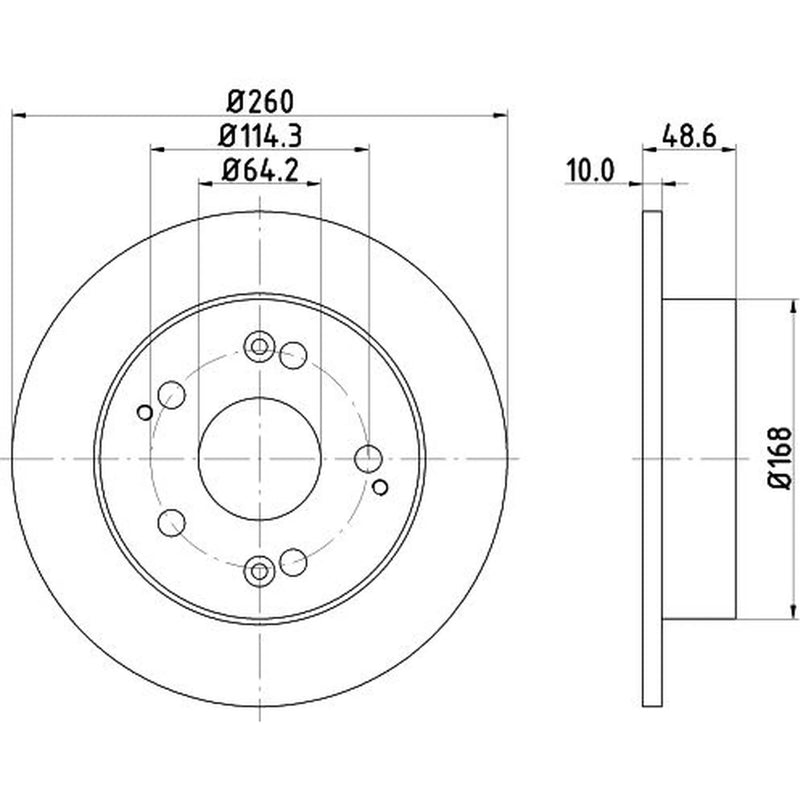 DON 2 x Solid Rear Brake Discs PCD14572-x2