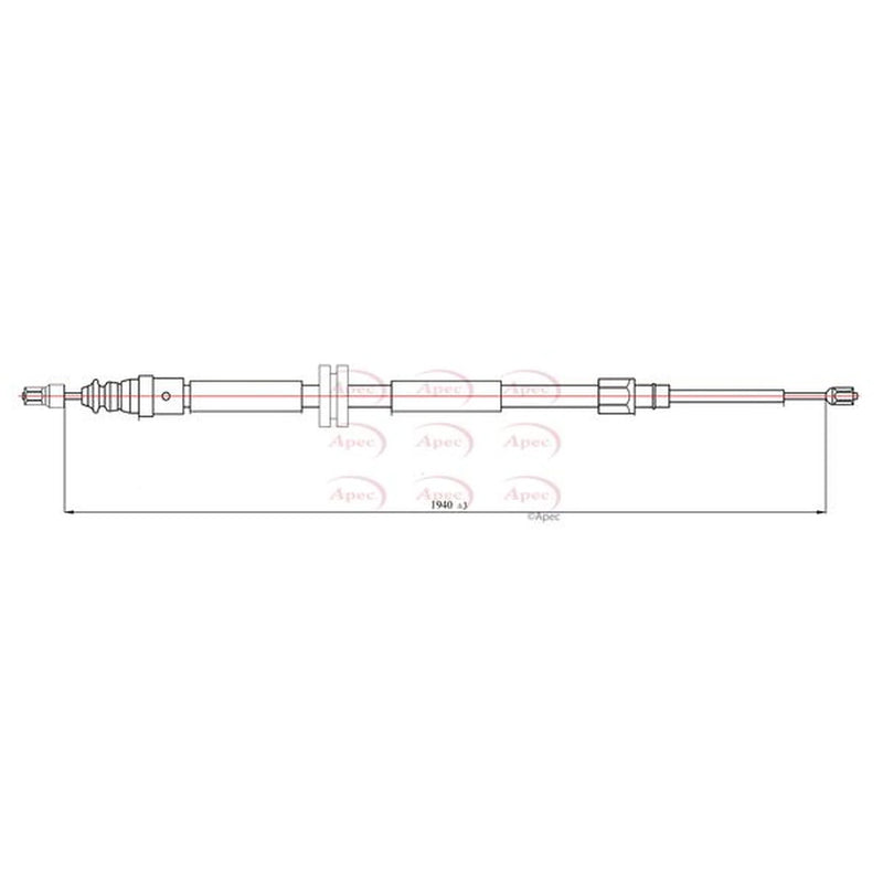Apec Handbrake Cable Right Rear CAB1067