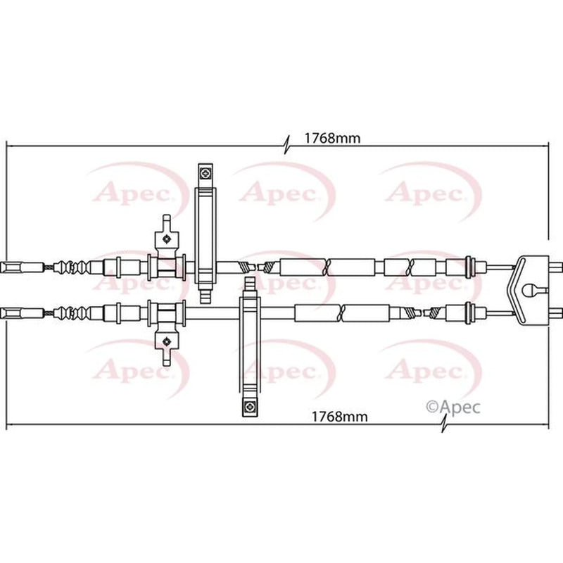 Apec Handbrake Cable Right Rear CAB1146