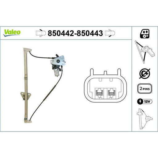 Valeo Electric Window Regulator Lifter Right Front 850443
