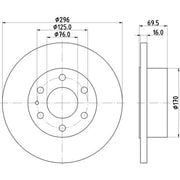 Mintex 2 x Solid Rear Brake Discs MDC2247-x2