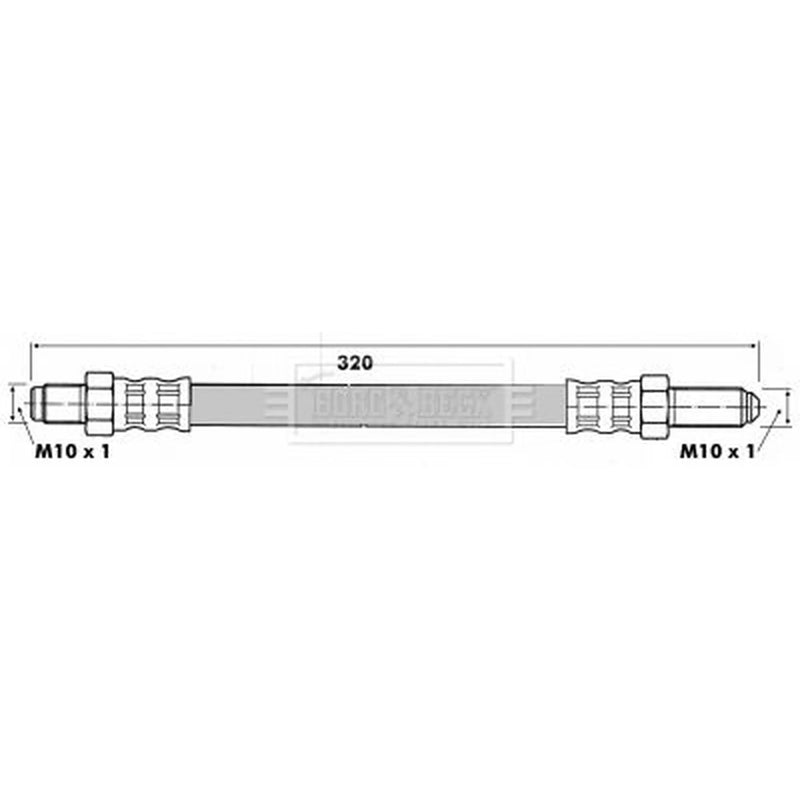 Borg & Beck Brake Hydraulic Hose Line Front Right BBH6512