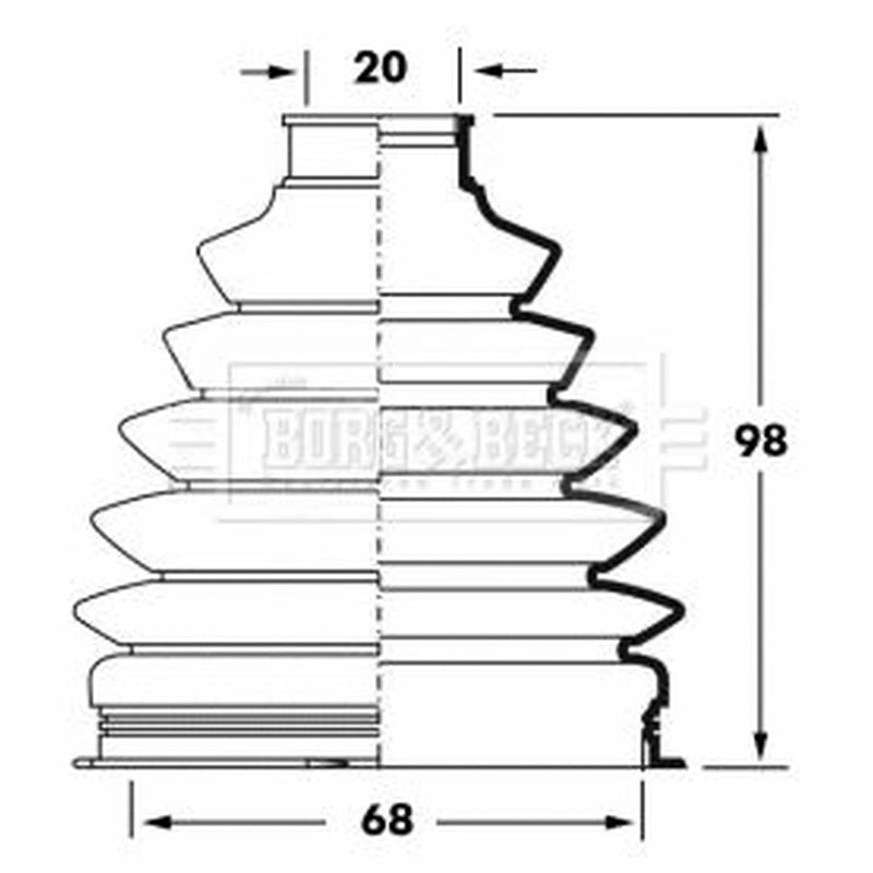 Borg & Beck Drive Shaft Bellow Kit Wheel Side Thermoplast BCB6052