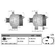 Denso Car Alternator 12V fits Land Rover Defender 2011-2016 2.2