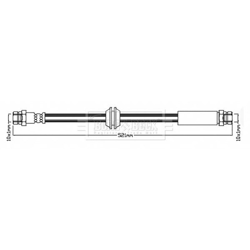 Borg & Beck Brake Hydraulic Hose Line Rear Right BBH7266