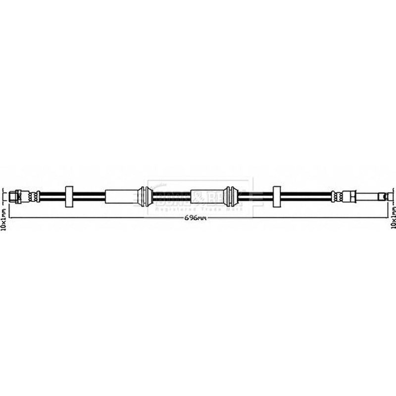 Borg & Beck Brake Hydraulic Hose Line Front Right BBH8397