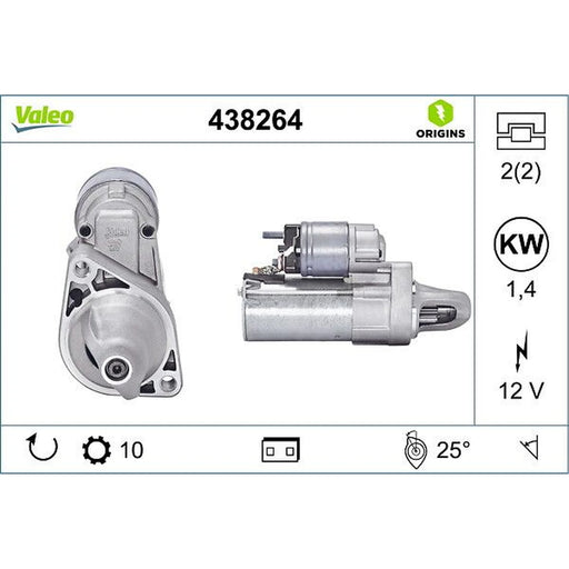 Valeo Starter Motor 12V 1.4kW 10 Teeth 438264