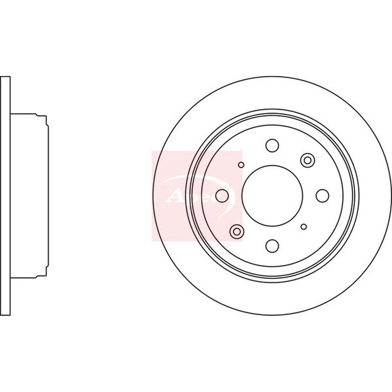 Apec 2 x Solid Rear Brake Discs DSK257-x2
