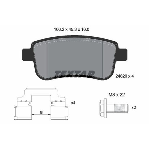Textar Rear Brake Pad Set 2482001