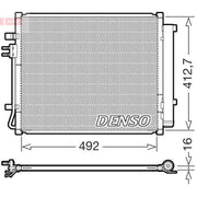 Denso Air Conditioning Condenser fits Hyundai Santa Fe IV 2018-2021 1.6 2.2