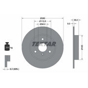 Textar 2 x Solid Front Brake Discs 92097603-x2