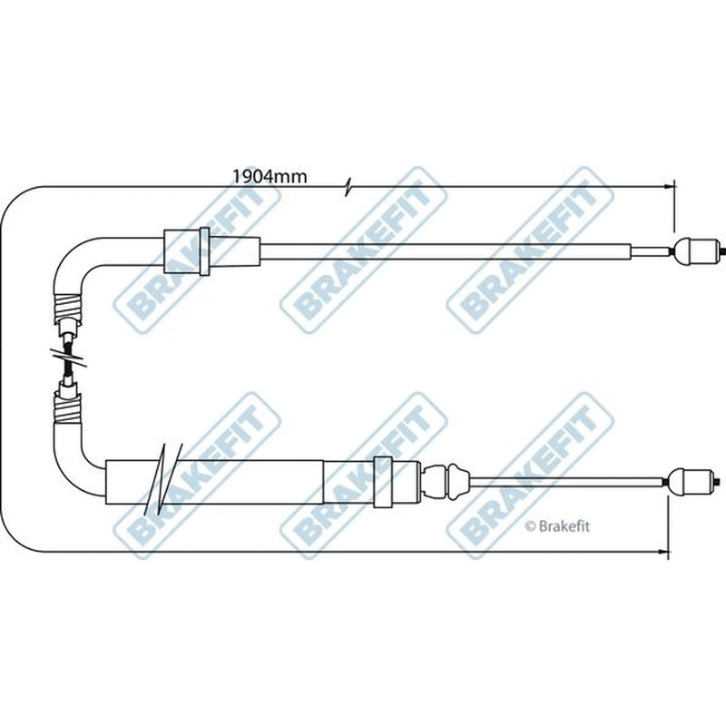 Apec Handbrake Cable Right Rear BBC3332
