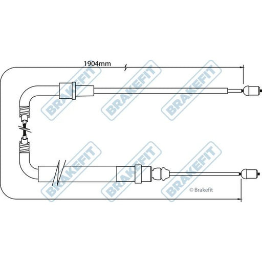 Apec Handbrake Cable Right Rear BBC3332