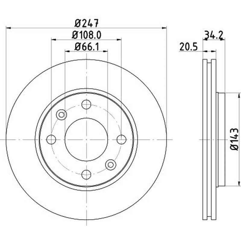 Mintex Mintex Front Brake Disc Kit MDK0079