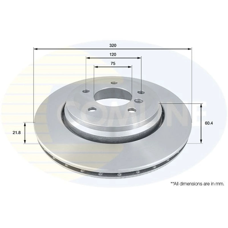 Comline 2 x Vented Rear Brake Discs ADC1725V