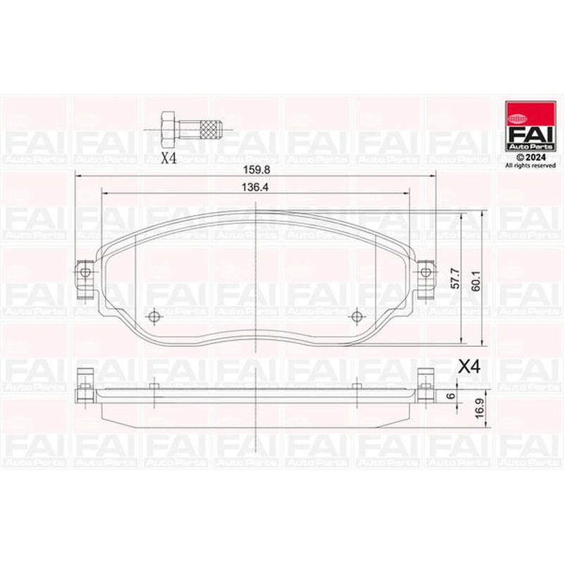 FAI Front Brake Pad Set BP130