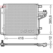 Denso Air Conditioning Condenser fits Kia Picanto III 2017-2018 1.0 1.2