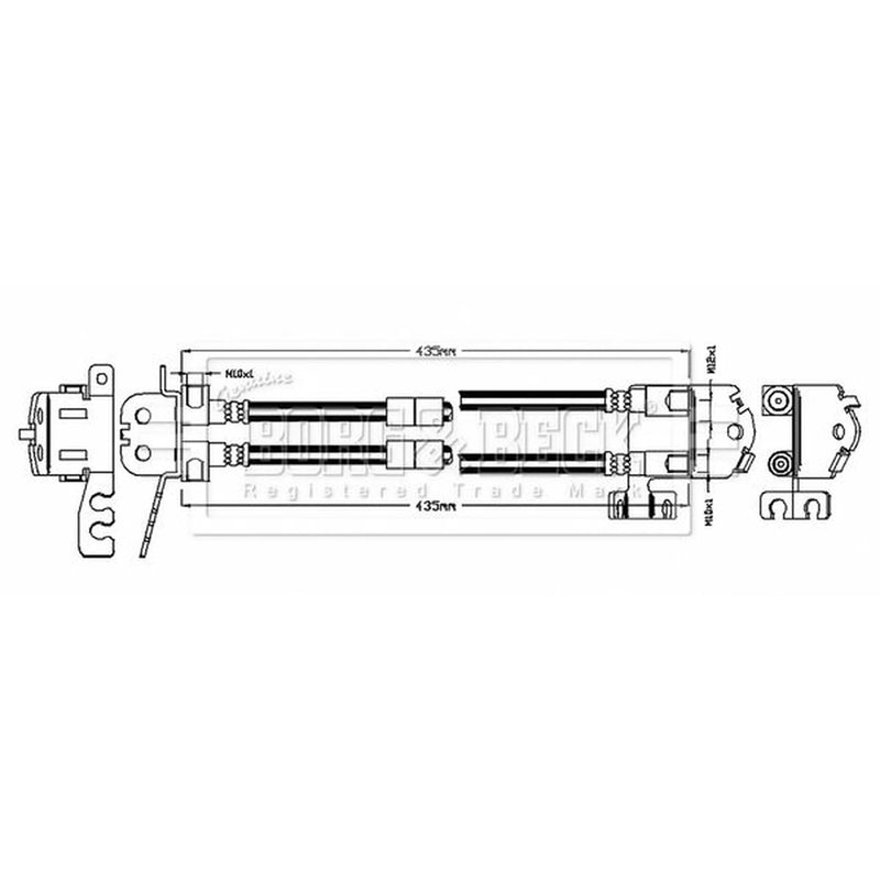 Borg & Beck Brake Hydraulic Hose Line inner BBH8773