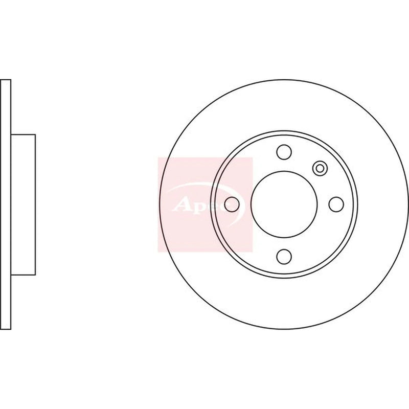 Apec 2 x Solid Front Brake Discs DSK232-x2