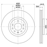 DON 2 x Externally Vented Front Brake Discs PCD21101-x2