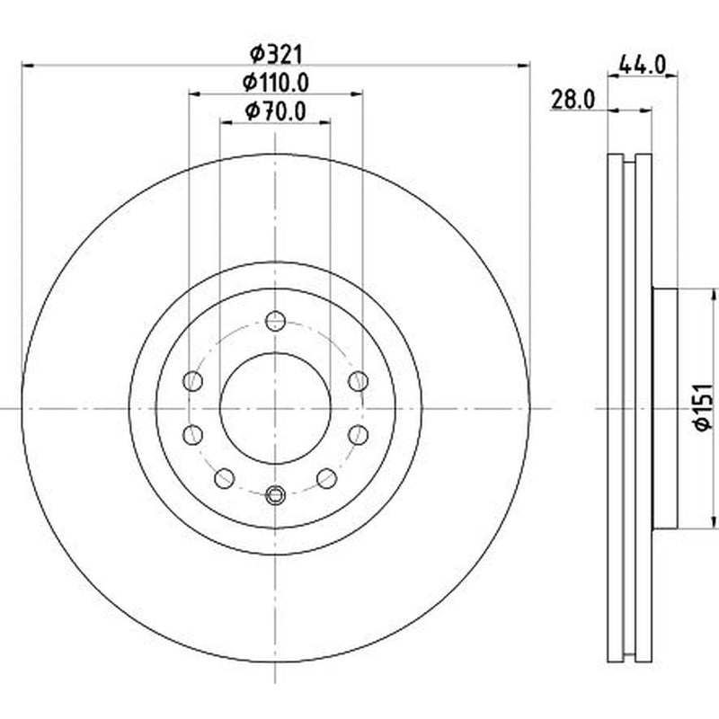 DON 2 x Externally Vented Front Brake Discs PCD21101-x2