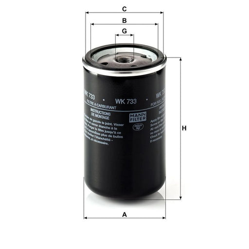 MANN-FILTER Fuel Filter Element WK 733