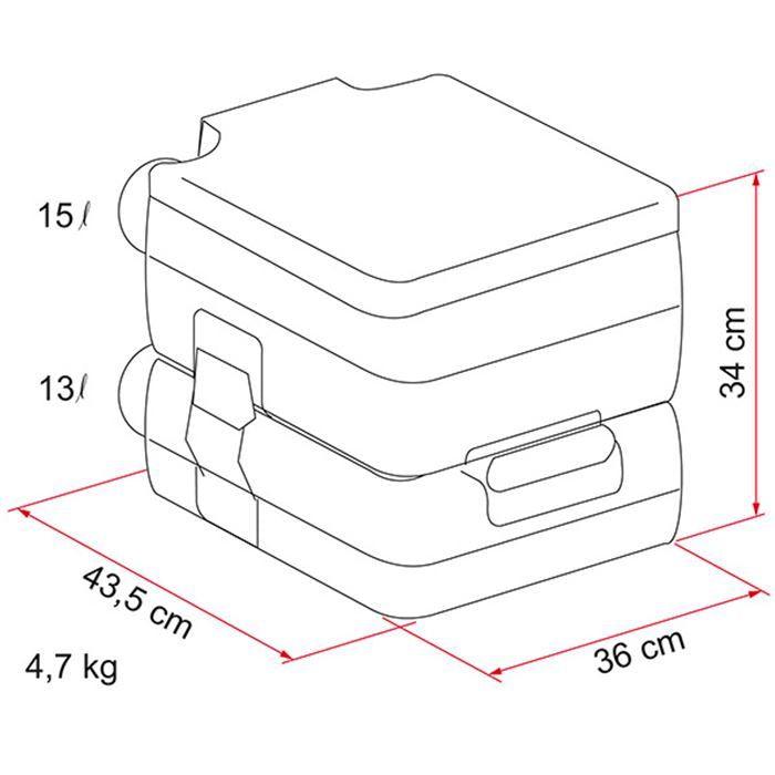 Fiamma Bi-Pot 34 Caravan Campervan Camping Boat Disabled Portable Toilet 01354-01- - Fiamma - Van Life Living