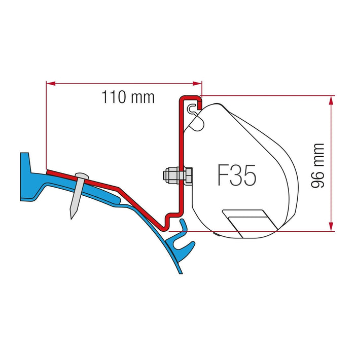 Fiamma F35 Awning Adapter Bracket Kit For Ford Custom Capland Capfun Campervan 98655Z035 - Fiamma - Van Life Living