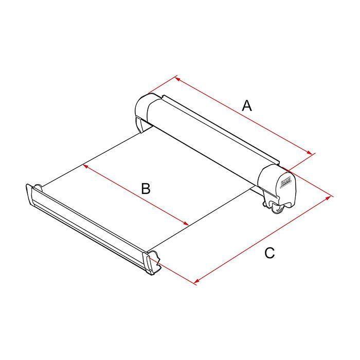 Fiamma F45 L Winch Awning Wind Out 450 Polar White Case Royal Grey Fabric F45L - Fiamma - Van Life Living