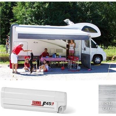 Fiamma F45 L Winch Awning Wind Out 550 Polar White Case Royal Grey Fabric - Fiamma - Van Life Living