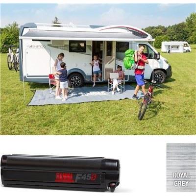 Fiamma F45 S Winch Awning Wind Out 260 Deep Black Royal Grey Fabric 06759H01R - Fiamma - Van Life Living