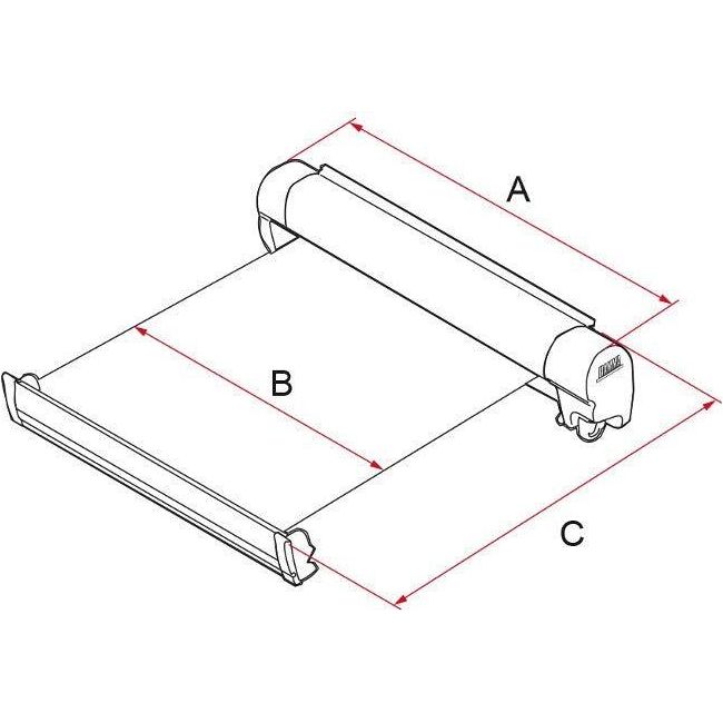 Fiamma F45 S Winch Awning Wind Out 450 Polar White Case Bordeaux Fabric - Fiamma - Van Life Living