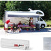 Fiamma F45L Winch Awning Wind Out 550 Polar White Case Royal Blue Fabric - Fiamma - Van Life Living