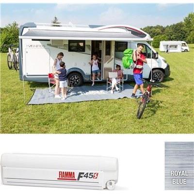 Fiamma F45S 375 Awning Polar White Case Royal Blue Fabric Caravan Motorhome - Fiamma - Van Life Living