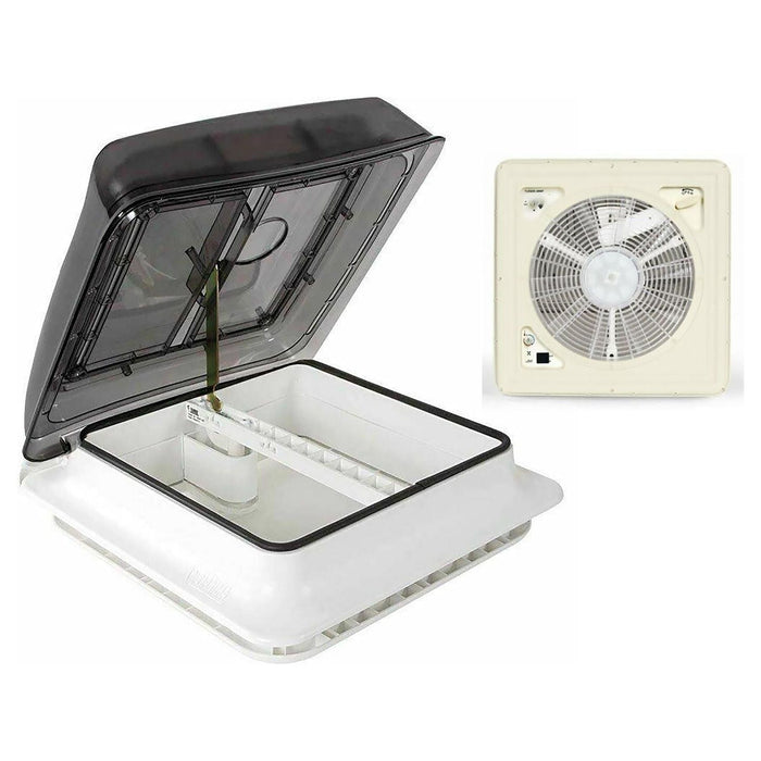 Fiamma Turbo Roof Vent Standard Crystal Motorised Fan 400 x 400 Motorhome Caravan 03624F02D - Fiamma - Van Life Living